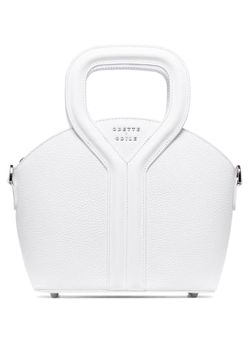 White Pebbled Signature Bag